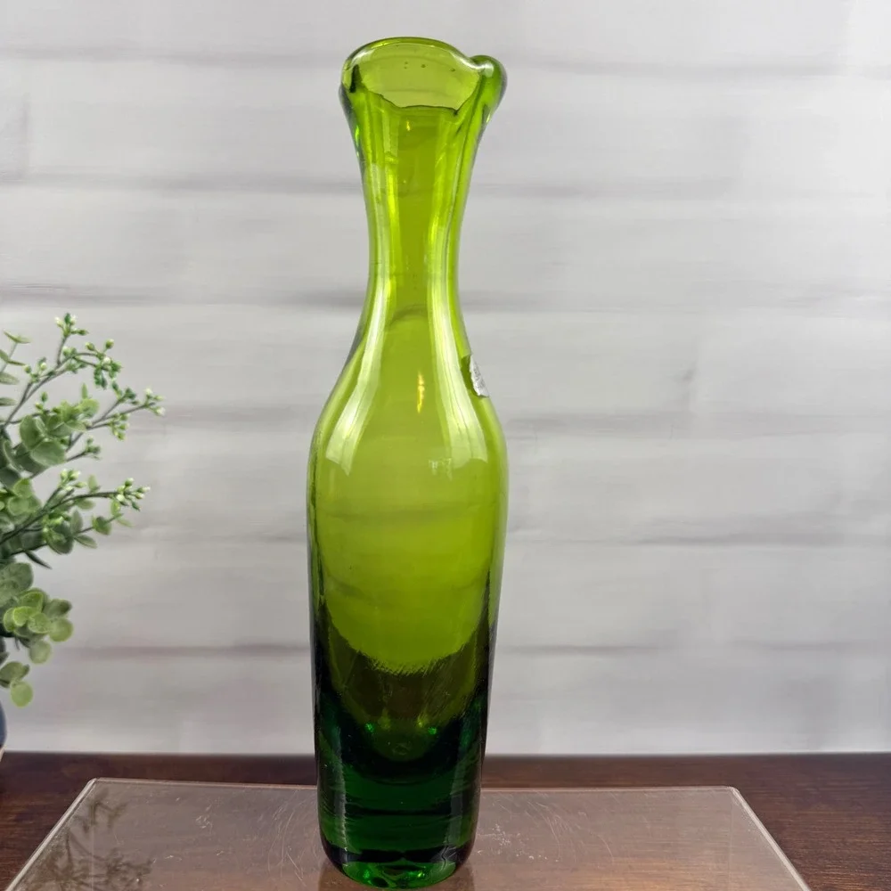 Blenko 64B Olive Green Glass Bud Vase